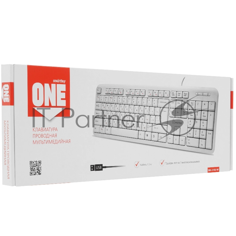 Клавиатура проводная SMARTBUY (SBK-210U-W) ONE 210 USB белая