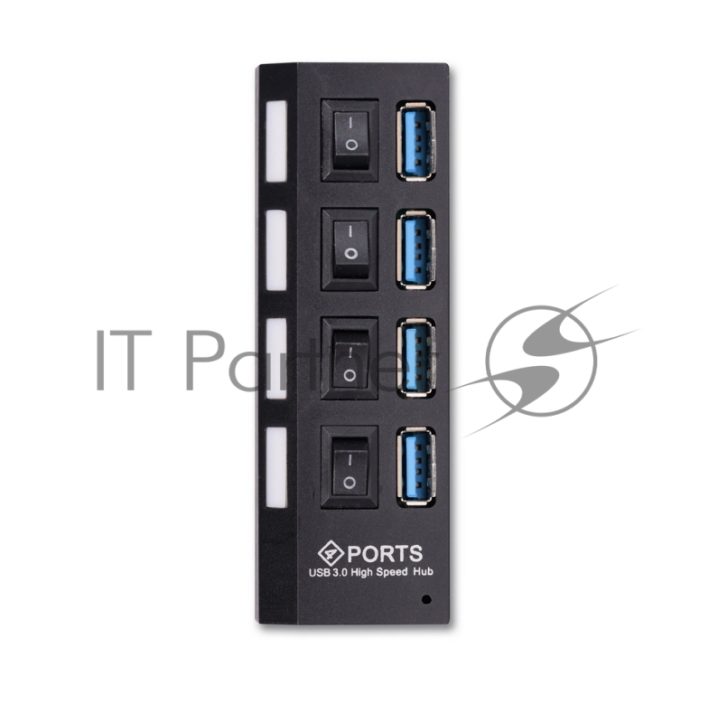 USB-хаб SMARTBUY (SBHA-7304-B) USB 3.0 хаб + выкл., 4 порта, черный
