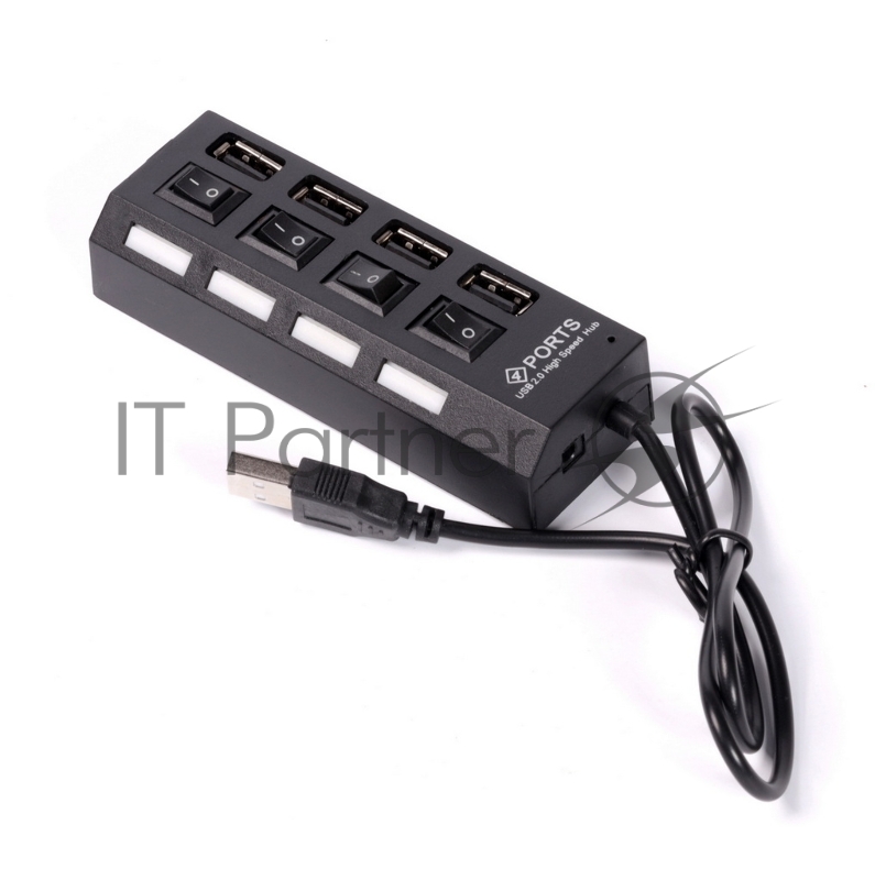 USB-хаб SMARTBUY (SBHA-7204-B) USB 2.0 хаб 4 порта, черный