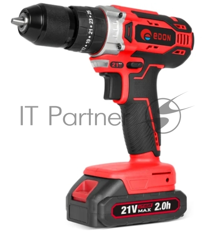 Дрель-шуруповерт аккумуляторная EDON UAD-21A черный/красный 24907