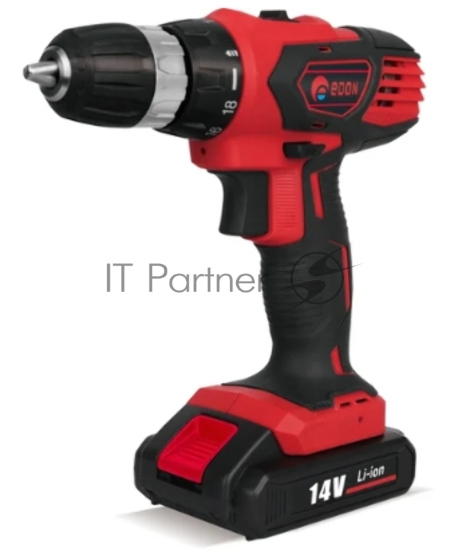 Дрель-шуруповерт аккумуляторная EDON AD-14C черный/красный 14790
