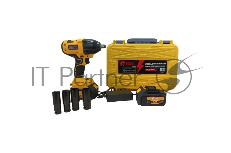 Гайковерт аккумуляторный ударный EDON AAW-21/600BL черный/желтый 25090