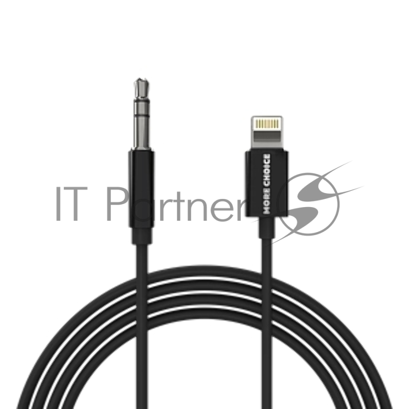 Кабель аудио MORE CHOICE (4610196409837) UK28i AUX 3.5mm Lightning 8-pin 1м Black