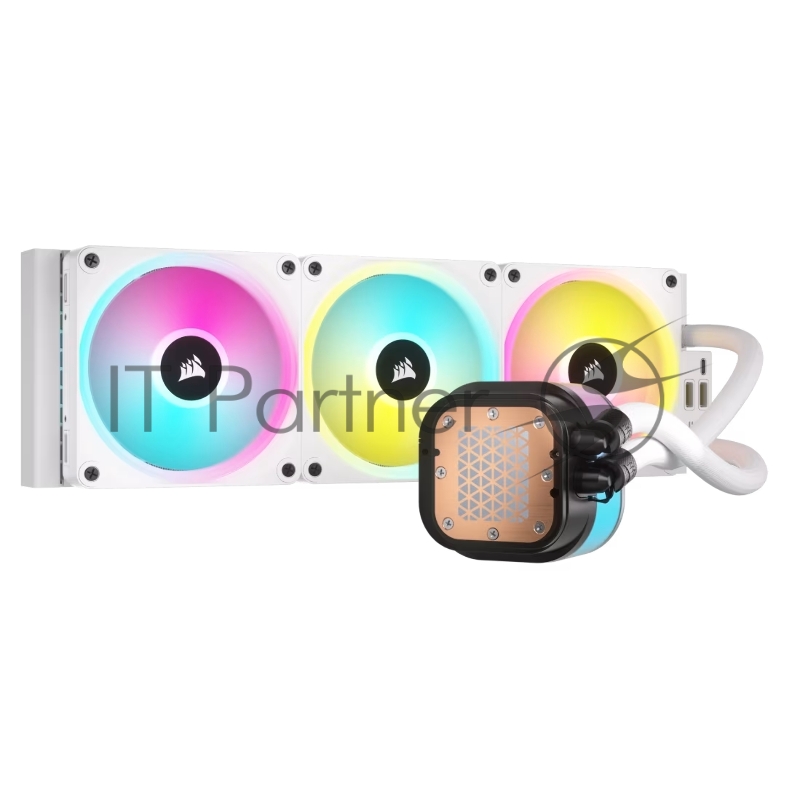 Система жидкостного охлаждения Corsair iCUE LINK H150i RGB (360mm, White, RGB/ Fans: 3x120mm, 63.1CFM, 37dBA, 2400RPM/Rad thickness 27mm/ S: 1851, 1700, 1200, 115X, AM5, AM4)