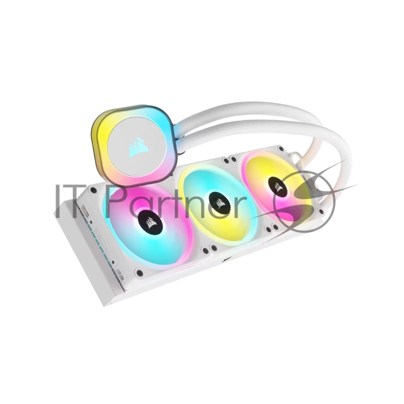Система жидкостного охлаждения Corsair iCUE LINK H150i RGB (360mm, White, RGB/ Fans: 3x120mm, 63.1CFM, 37dBA, 2400RPM/Rad thickness 27mm/ S: 1851, 1700, 1200, 115X, AM5, AM4)
