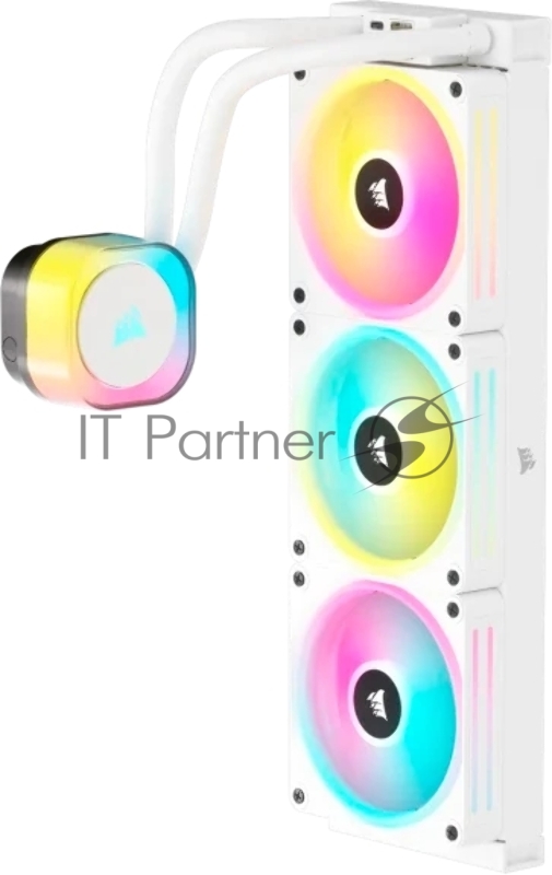 Система жидкостного охлаждения Corsair iCUE LINK H150i RGB (360mm, White, RGB/ Fans: 3x120mm, 63.1CFM, 37dBA, 2400RPM/Rad thickness 27mm/ S: 1851, 1700, 1200, 115X, AM5, AM4)