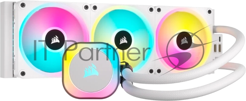 Система жидкостного охлаждения Corsair iCUE LINK H150i RGB (360mm, White, RGB/ Fans: 3x120mm, 63.1CFM, 37dBA, 2400RPM/Rad thickness 27mm/ S: 1851, 1700, 1200, 115X, AM5, AM4)