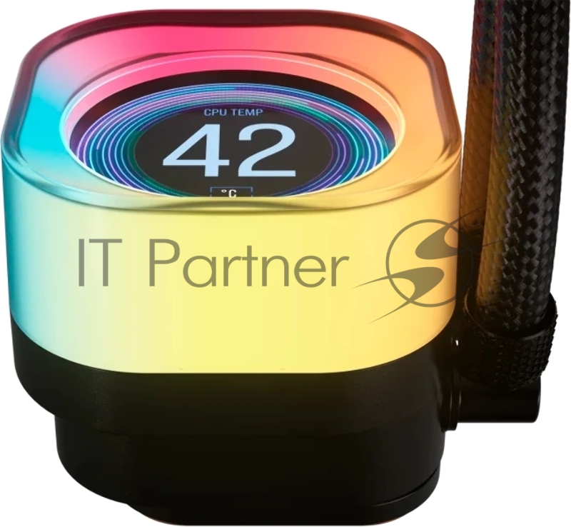 Система жидкостного охлаждения Corsair iCUE LINK TITAN 240 RX LCD (240mm, Black, RGB/ Fans: 2x120mm, 73.5CFM, 36dBA, 2100RPM/ S: 1851, 1700, AM5, AM4)