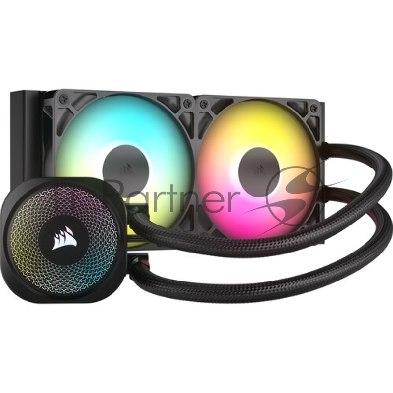 Система жидкостного охлаждения Corsair NAUTILUS 240 ARGB (240mm, Black, ARGB/ Fans: 2x120mm, 74.37CFM, 34dBA, 2100RPM/ S: 1851, 1700, AM5, AM4)