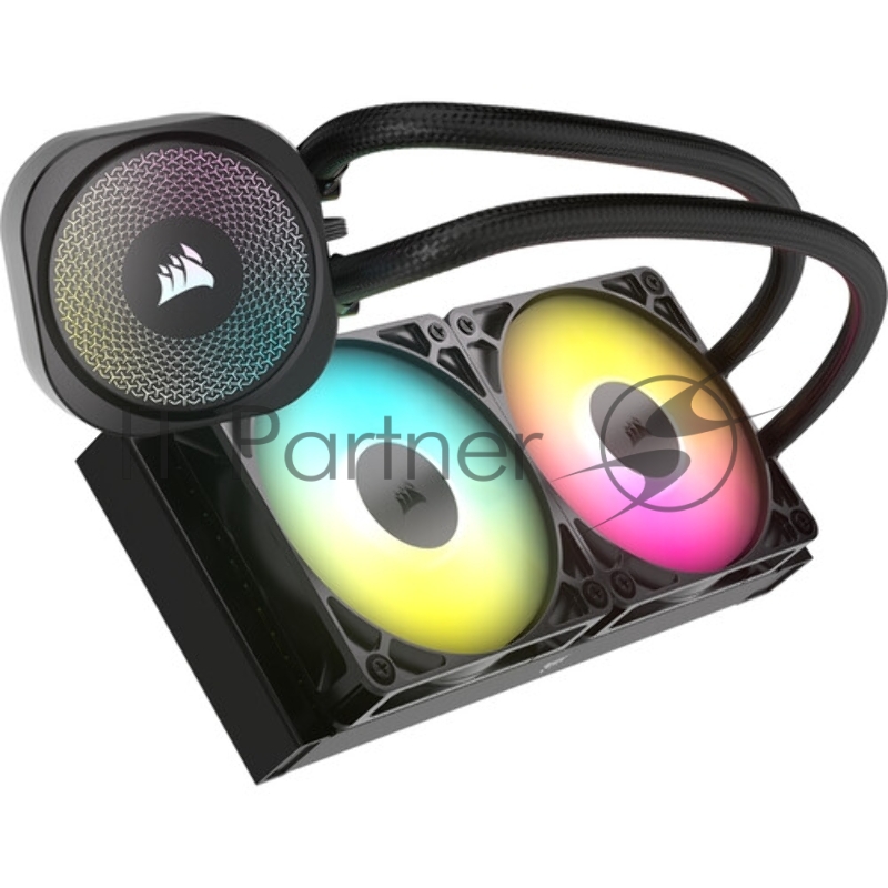 Система жидкостного охлаждения Corsair NAUTILUS 240 ARGB (240mm, Black, ARGB/ Fans: 2x120mm, 74.37CFM, 34dBA, 2100RPM/ S: 1851, 1700, AM5, AM4)