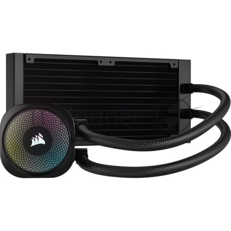 Система жидкостного охлаждения Corsair NAUTILUS 240 ARGB (240mm, Black, ARGB/ Fans: 2x120mm, 74.37CFM, 34dBA, 2100RPM/ S: 1851, 1700, AM5, AM4)