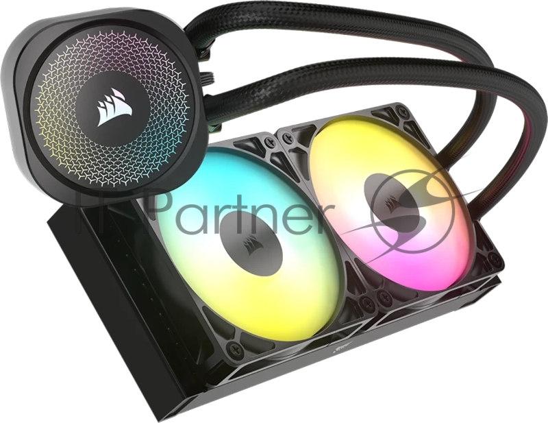 Система жидкостного охлаждения Corsair NAUTILUS 240 ARGB (240mm, Black, ARGB/ Fans: 2x120mm, 74.37CFM, 34dBA, 2100RPM/ S: 1851, 1700, AM5, AM4)
