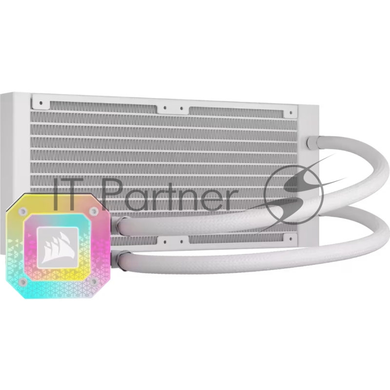 Система жидкостного охлаждения Corsair iCUE H100i ELITE CAPELLIX XT (240mm, White, RGB/ Fans: 2x120mm, 65.57CFM, 34.1dBA, 2400RPM/ S: 1851, 1700, 1200, 115x, 2011, 2066, AM5, AM4)