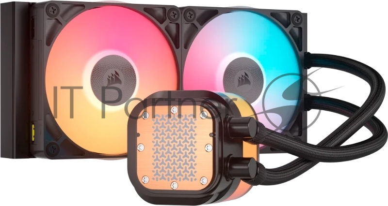 Система жидкостного охлаждения Corsair iCUE LINK TITAN 240 RX RGB (240mm, Black, RGB/ Fans: 2x120mm, 73.5CFM, 36dBA, 2100RPM/ S: 1851, 1700, AM5, AM4)