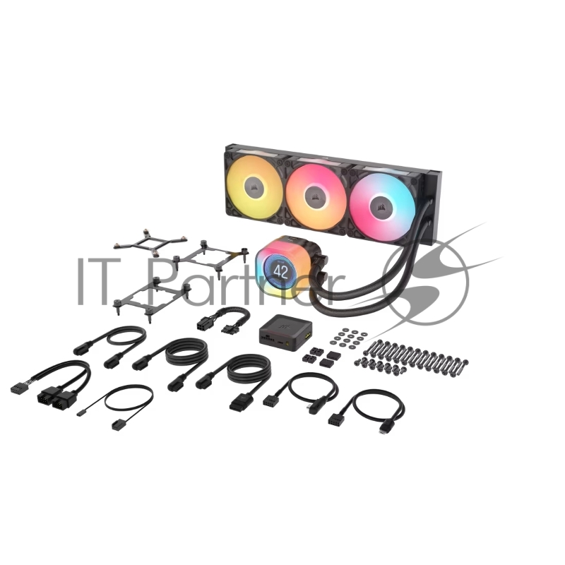 Система жидкостного охлаждения Corsair iCUE LINK TITAN 360 RX LCD (360mm, Black, RGB/ Fans: 3x120mm, 73.5CFM, 36dBA, 2100RPM/ S: 1851, 1700, AM5, AM4)