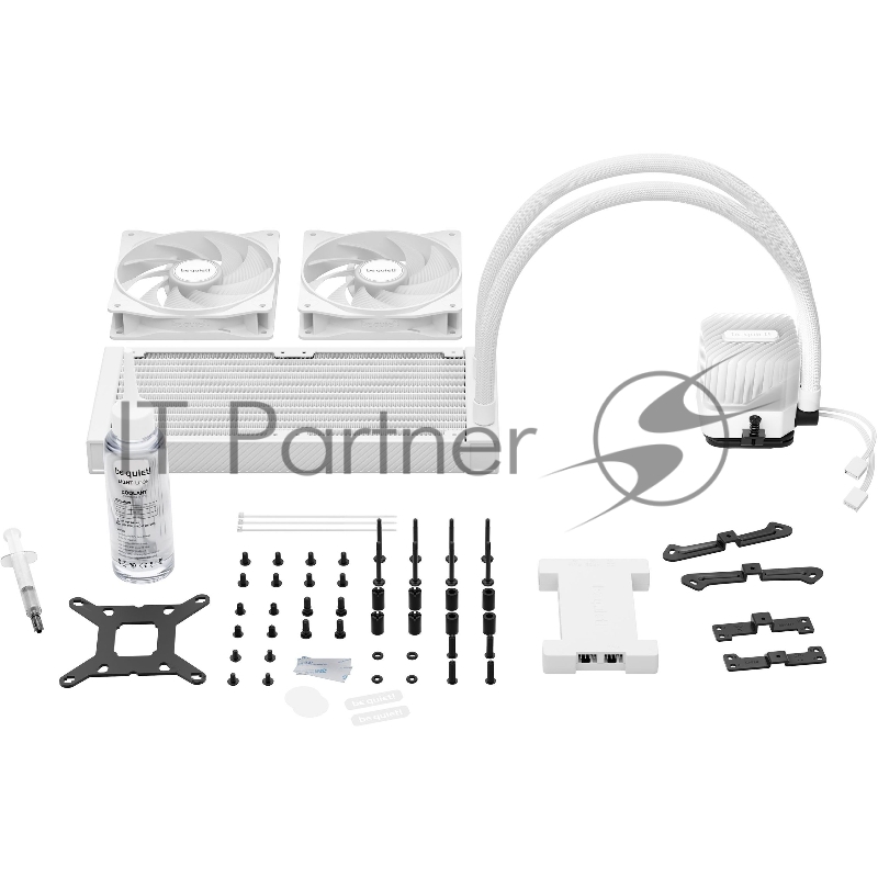 Водяное охлаждение для процессора be quiet! LIGHT LOOP 240mm white (250W, 240mm, White, ARGB/ Fans: 2x120mm, 61.8CFM, 34.9dBA, 2100RPM/ Pump 2900RPM, Rad thickness 27mm/ S: 1851, 1700, 1200, 115X, AM5, AM4)