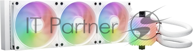 Водяное охлаждение для процессора be quiet! LIGHT LOOP 360mm white (250W, 360mm, White, ARGB/ Fans: 3x120mm, 61.8CFM, 36.8dBA, 2100RPM/ Pump 2900RPM, Rad thickness 27mm/ S: 1851, 1700, 1200, 115X, AM5, AM4)
