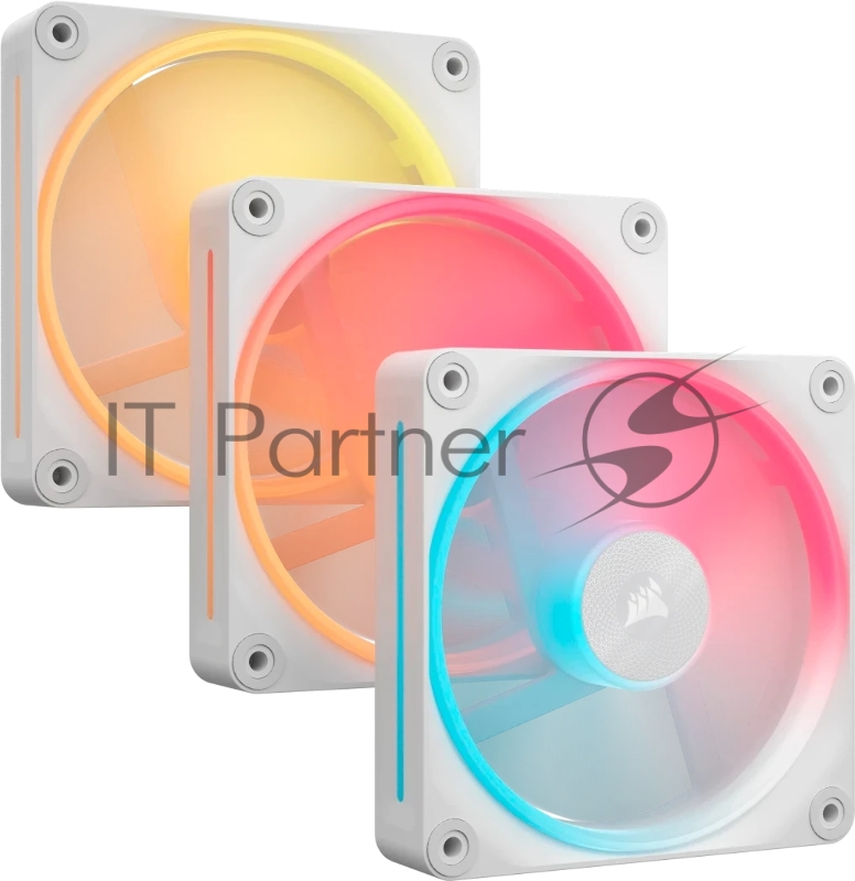 Кулер для корпуса Corsair iCUE LINK LX120-R RGB Reverse (120x120x25mm, 4-pin PWM, RGB, 66.7CFM, 37.7dBA, 2400RPM, White, 3pcs)
