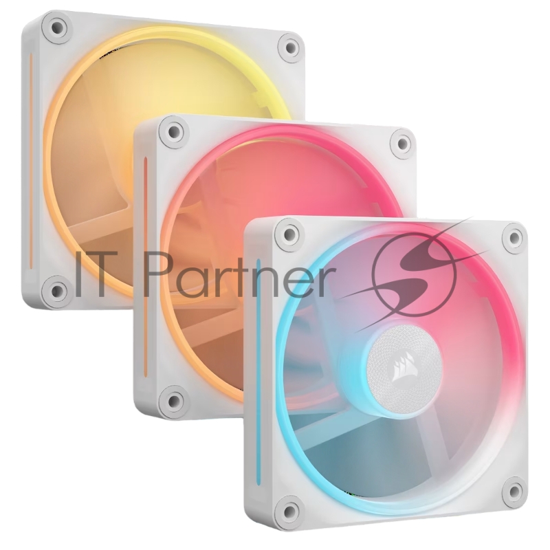 Кулер для корпуса Corsair iCUE LINK LX120-R RGB Reverse (120x120x25mm, 4-pin PWM, RGB, 66.7CFM, 37.7dBA, 2400RPM, White, 3pcs)