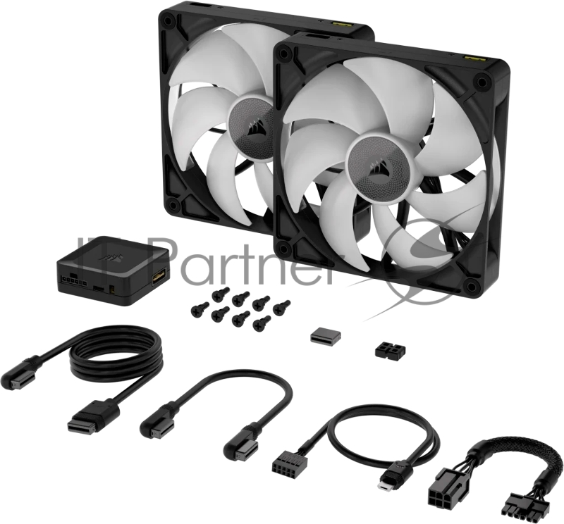 Кулер для корпуса Corsair iCUE LINK RX140 RGB (140x140x25mm, 4-pin PWM, RGB, 94.7CFM, 36dBA, 1700RPM, Black, 2pcs)