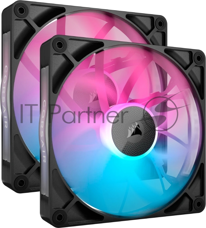 Кулер для корпуса Corsair iCUE LINK RX140 RGB (140x140x25mm, 4-pin PWM, RGB, 94.7CFM, 36dBA, 1700RPM, Black, 2pcs)