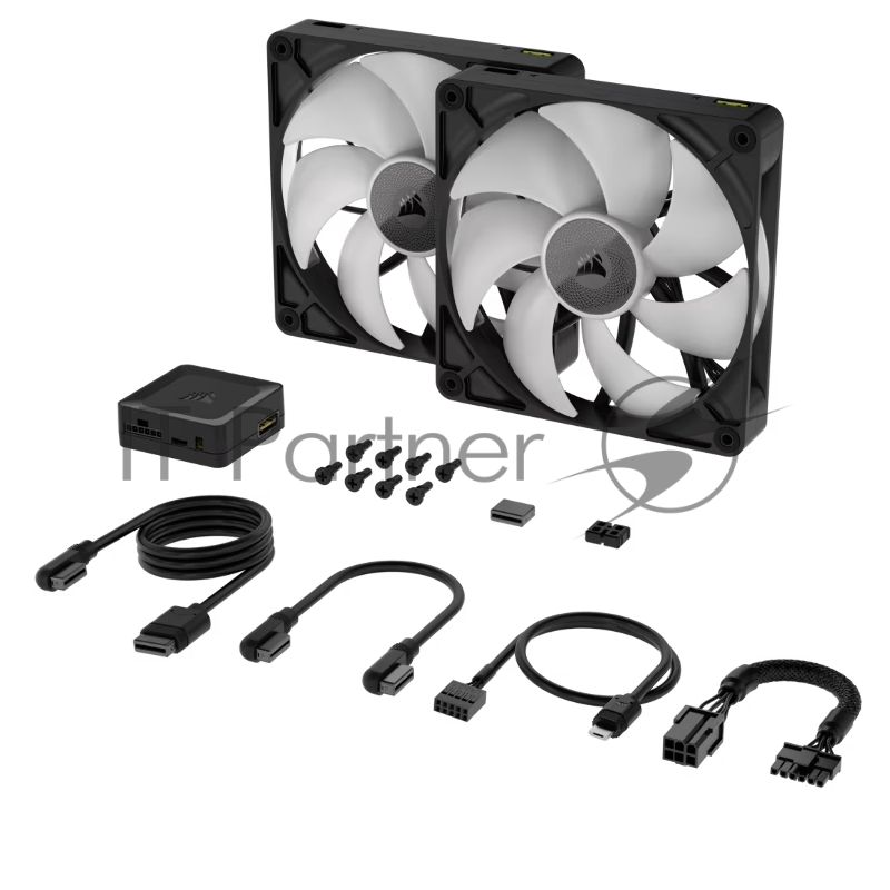 Кулер для корпуса Corsair iCUE LINK RX140 RGB (140x140x25mm, 4-pin PWM, RGB, 94.7CFM, 36dBA, 1700RPM, Black, 2pcs)