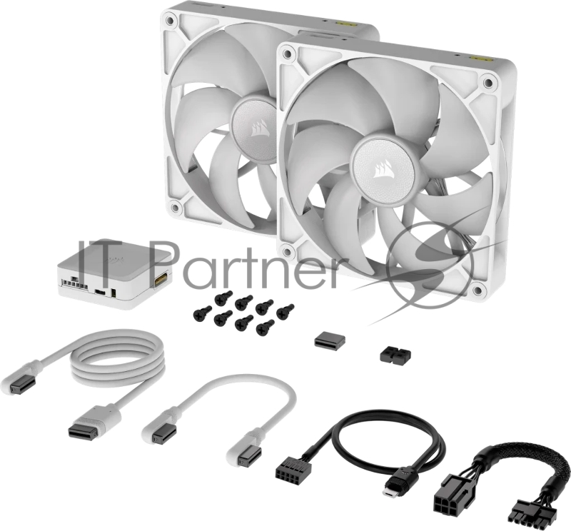 Кулер для корпуса Corsair iCUE LINK RX140 RGB (140x140x25mm, 4-pin PWM, RGB, 94.7CFM, 36dBA, 1700RPM, White, 2pcs)