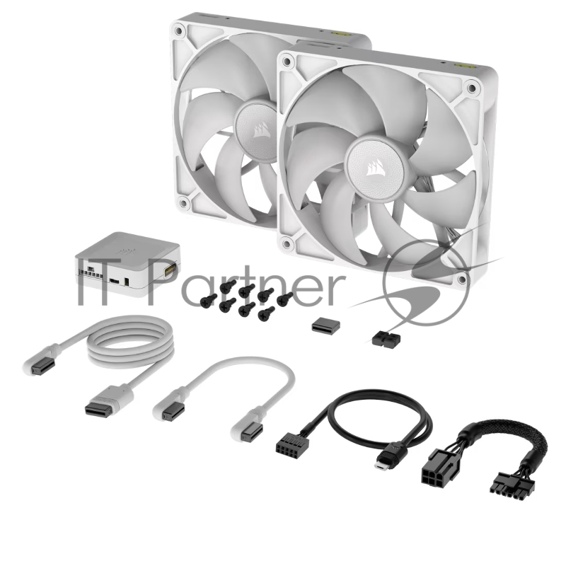 Кулер для корпуса Corsair iCUE LINK RX140 RGB (140x140x25mm, 4-pin PWM, RGB, 94.7CFM, 36dBA, 1700RPM, White, 2pcs)