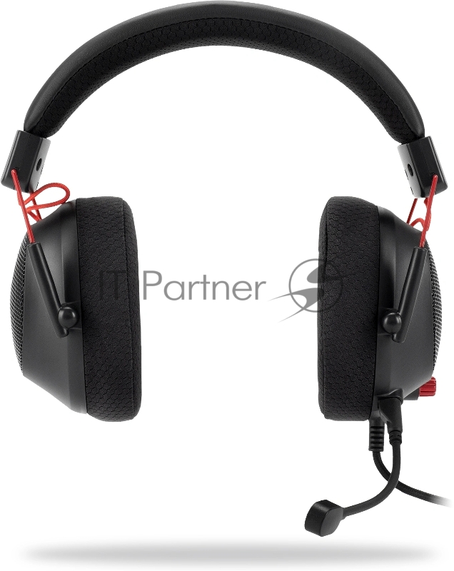 Наушники с микрофоном Оклик HS-L305G черный/красный 2м мониторные оголовье (2060511)