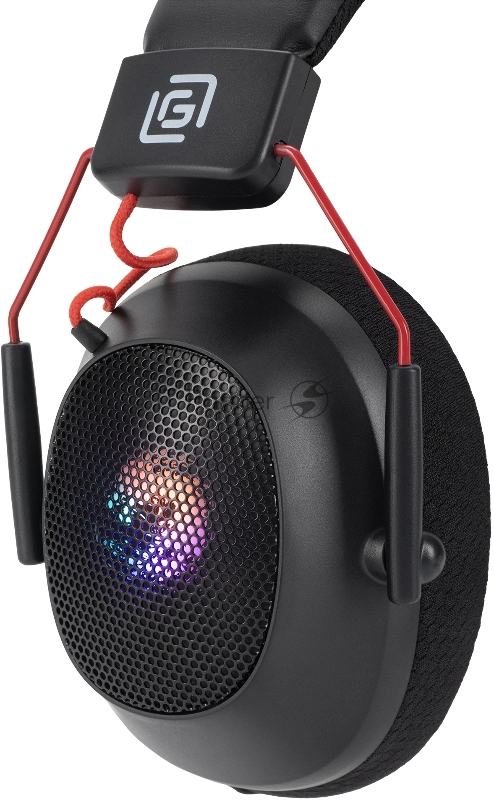 Наушники с микрофоном Оклик HS-L305G черный/красный 2м мониторные оголовье (2060511)