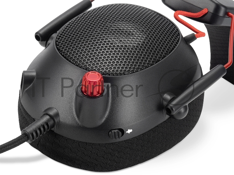 Наушники с микрофоном Оклик HS-L305G черный/красный 2м мониторные оголовье (2060511)