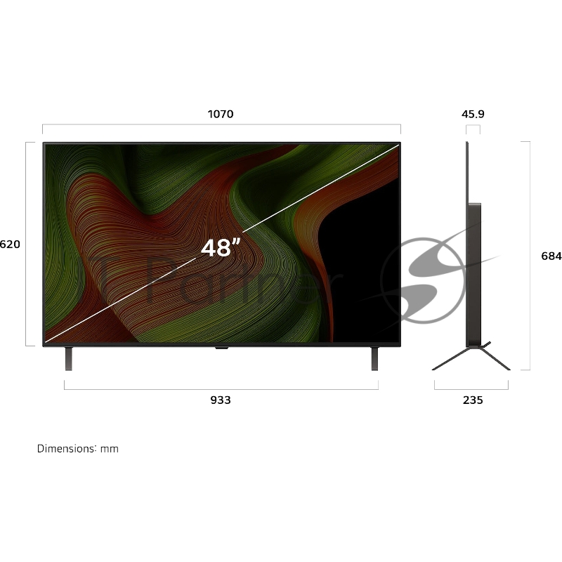 Телевизор OLED LG 48 OLED48B5RLA.ARUG коричневый/серый 4K Ultra HD 120Hz DVB-T DVB-T2 DVB-C DVB-S2 USB WiFi Smart TV