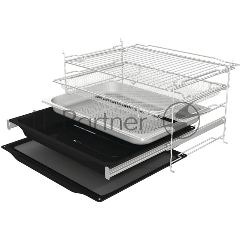 Встраиваемая электрическая духовка Gorenje BFS6148B, объем 77 л, макс. температура 230 градусов, сенсорное/поворотное управление, Wi-Fi, пар (FullSteam), сувид, AirFry, автоматические программы, телескопические направляющие на одном уровне, термощуп,