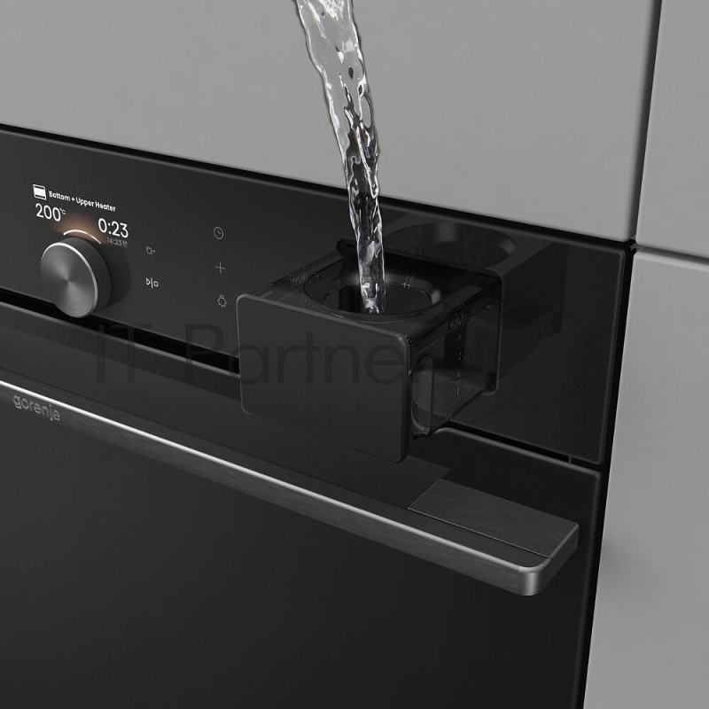 Встраиваемая электрическая духовка Gorenje BFS6148B, объем 77 л, макс. температура 230 градусов, сенсорное/поворотное управление, Wi-Fi, пар (FullSteam), сувид, AirFry, автоматические программы, телескопические направляющие на одном уровне, термощуп,