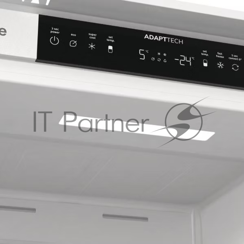 Встраиваемый холодильник Gorenje NRKI517142, полезный объем 243 л, электронное управление, цифровой дисплей, автоматическое размораживание No Frost, быстрое замораживание, интенсивное охлаждение, зона свежести с контролем влажности, слайдерное крепле
