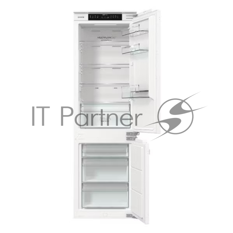 Встраиваемый холодильник Gorenje NRKI517142, полезный объем 243 л, электронное управление, цифровой дисплей, автоматическое размораживание No Frost, быстрое замораживание, интенсивное охлаждение, зона свежести с контролем влажности, слайдерное крепле