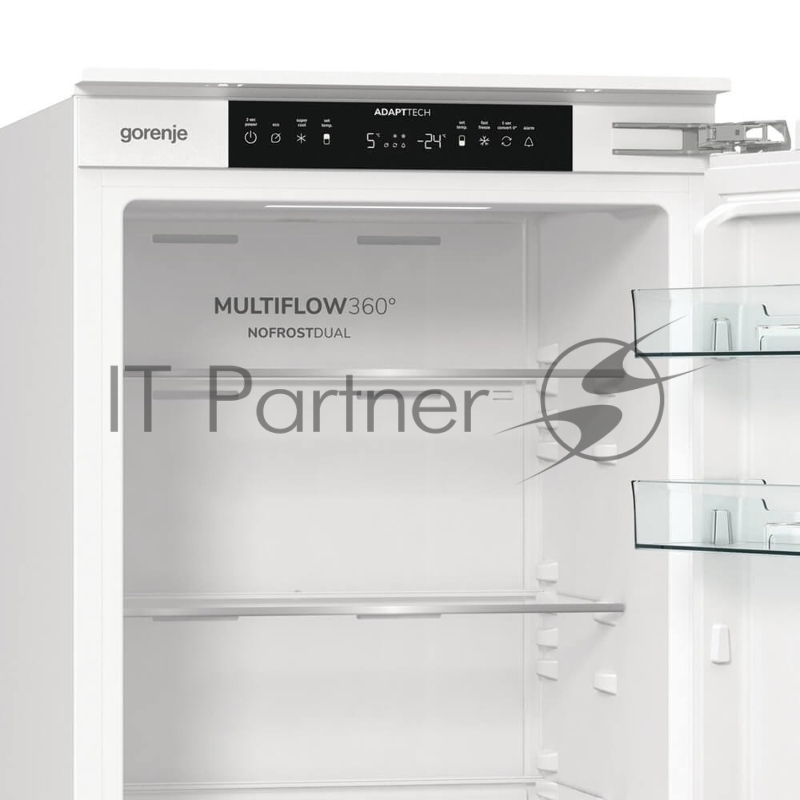 Встраиваемый холодильник Gorenje NRKI517142, полезный объем 243 л, электронное управление, цифровой дисплей, автоматическое размораживание No Frost, быстрое замораживание, интенсивное охлаждение, зона свежести с контролем влажности, слайдерное крепле