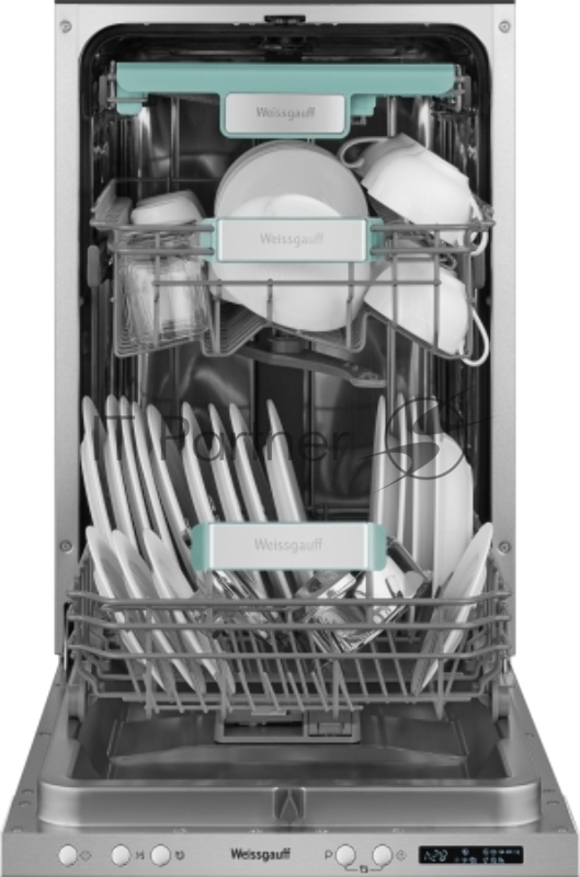Встраиваемая посудомоечная машина Weissgauff BDW 4533 D Timer Floor, серый, 44.8 см, 10 компл., 47 дБ, класс A+++