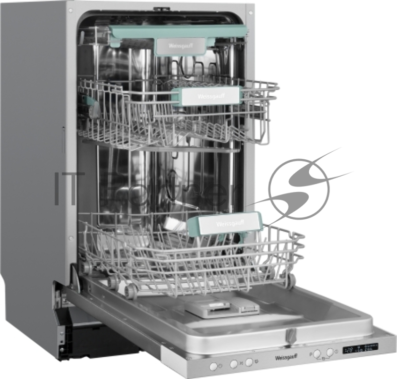 Встраиваемая посудомоечная машина Weissgauff BDW 4533 D Timer Floor, серый, 44.8 см, 10 компл., 47 дБ, класс A+++