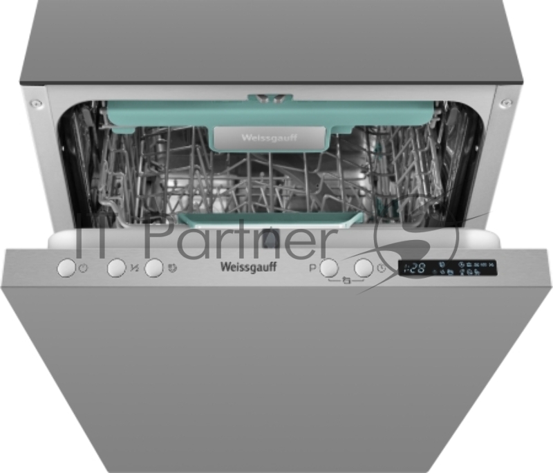 Встраиваемая посудомоечная машина Weissgauff BDW 4533 D Timer Floor, серый, 44.8 см, 10 компл., 47 дБ, класс A+++