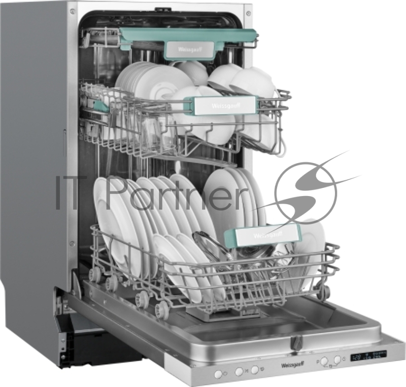Встраиваемая посудомоечная машина Weissgauff BDW 4533 D Timer Floor, серый, 44.8 см, 10 компл., 47 дБ, класс A+++