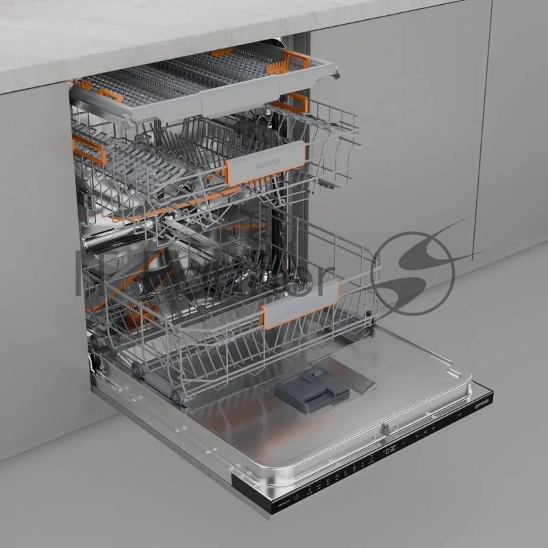 Посудомоечная машина встраиваемая Gorenje GV673B65 16 комплектов, 3 корзины, инверторный мотор, отсрочка старта, Wi-Fi управление, сенсорное управление, полный AquaStop, сенсор уровня воды, энергоэффективность А+++, уровень шума 42 дБ, цвет белый