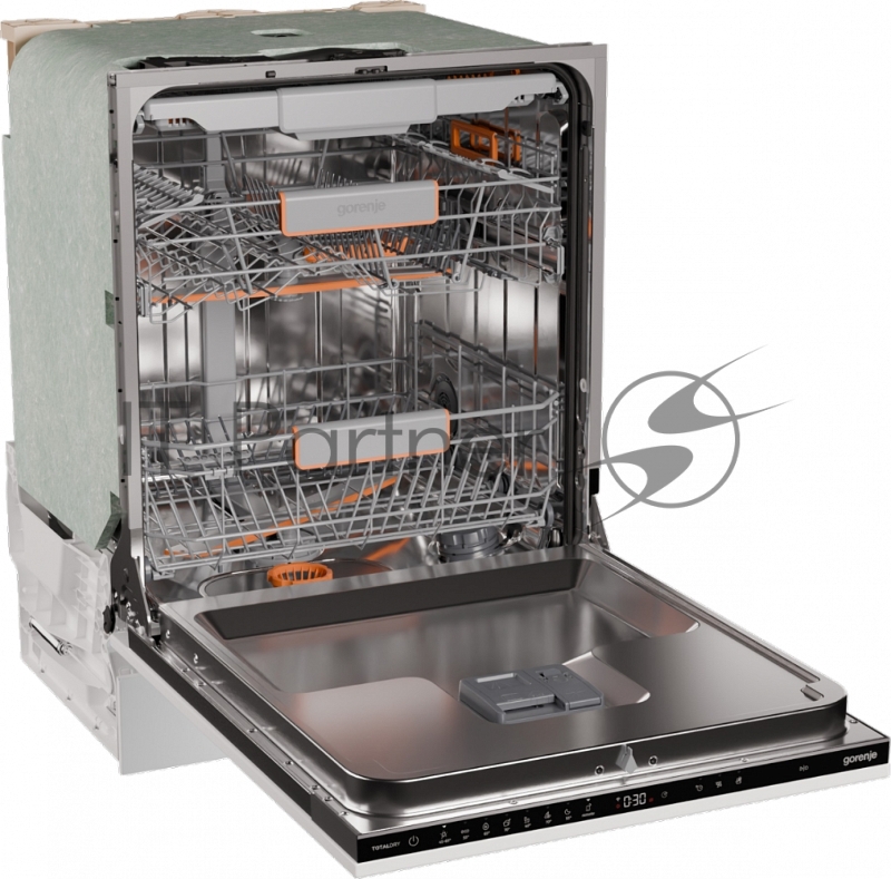 Посудомоечная машина встраиваемая Gorenje GV673B65 16 комплектов, 3 корзины, инверторный мотор, отсрочка старта, Wi-Fi управление, сенсорное управление, полный AquaStop, сенсор уровня воды, энергоэффективность А+++, уровень шума 42 дБ, цвет белый