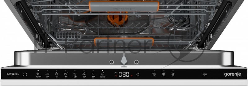 Посудомоечная машина встраиваемая Gorenje GV673B65 16 комплектов, 3 корзины, инверторный мотор, отсрочка старта, Wi-Fi управление, сенсорное управление, полный AquaStop, сенсор уровня воды, энергоэффективность А+++, уровень шума 42 дБ, цвет белый