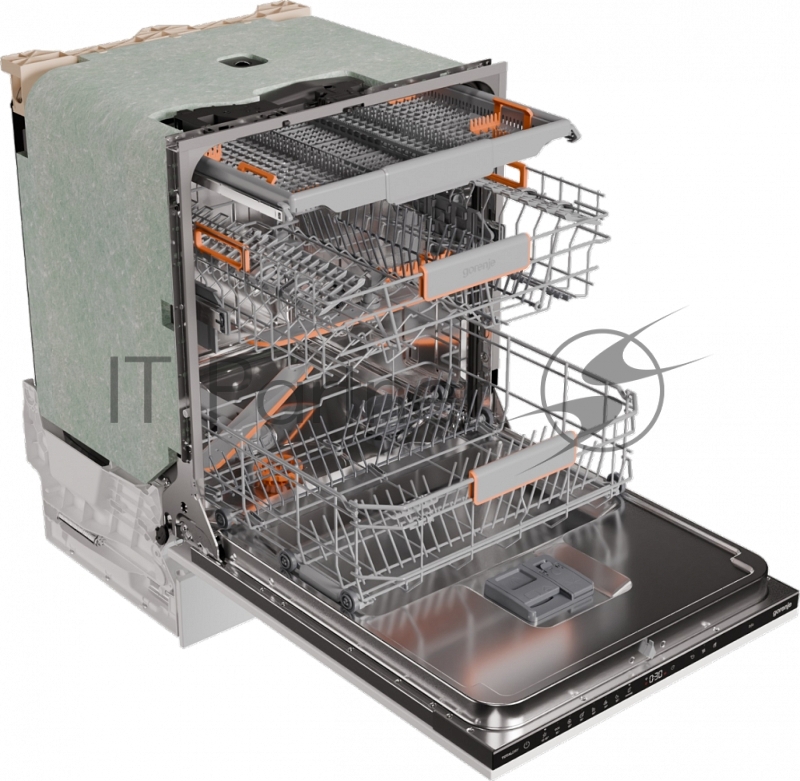 Посудомоечная машина встраиваемая Gorenje GV673B65 16 комплектов, 3 корзины, инверторный мотор, отсрочка старта, Wi-Fi управление, сенсорное управление, полный AquaStop, сенсор уровня воды, энергоэффективность А+++, уровень шума 42 дБ, цвет белый