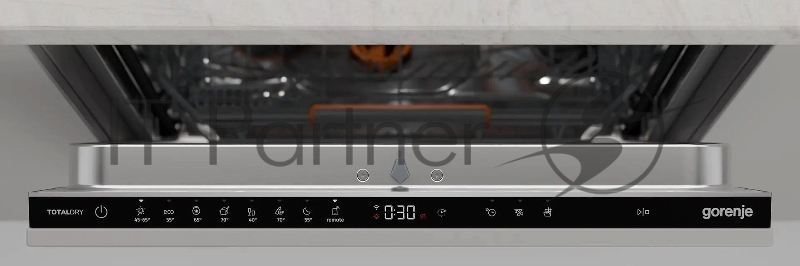 Посудомоечная машина встраиваемая Gorenje GV673B65 16 комплектов, 3 корзины, инверторный мотор, отсрочка старта, Wi-Fi управление, сенсорное управление, полный AquaStop, сенсор уровня воды, энергоэффективность А+++, уровень шума 42 дБ, цвет белый