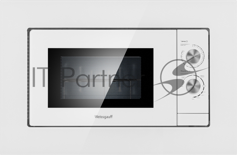 Микроволновая печь встраиваемая Weissgauff HMT-2012GRILL белый, 20 л, 700 Вт, переключатели - поворотный механизм