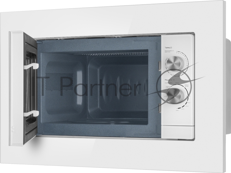 Микроволновая печь встраиваемая Weissgauff HMT-2012GRILL белый, 20 л, 700 Вт, переключатели - поворотный механизм