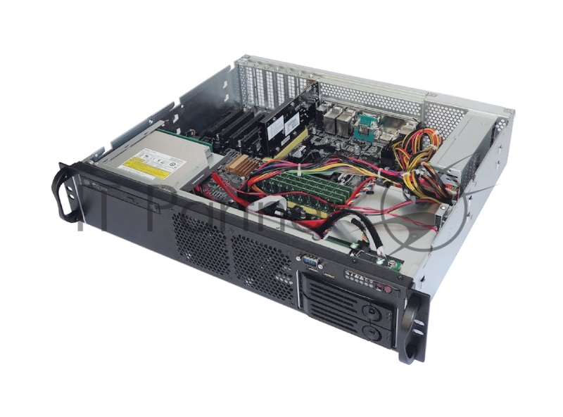 Серверный корпус Ablecom 2U chassis ATX, Micro-ATX, Mini-ITX MBs 2 x 3.5hs + 2 x 3.5 internal + 1 x 2.5 internal flex ATX 500W no rails