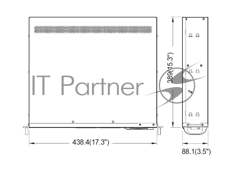 Серверный корпус Ablecom 2U chassis ATX, Micro-ATX, Mini-ITX MBs 2 x 3.5hs + 2 x 3.5 internal + 1 x 2.5 internal flex ATX 500W no rails